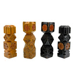 Intricately (Laboriously!) Carved Folk (Prison?) Art Chess Set with Many Stars, c. 1940s (One Pawn Missing)