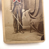 Hand-tinted CDV Photo of Young Odd Fellow/Mason with Sword (and Semi Veiled Chair!)