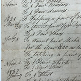 Interesting and Diverse 1816-1822 Ledger of Weston Family Expenses, Maine, Large Four Page Folio on Laid