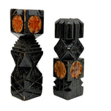 Intricately (Laboriously!) Carved Folk (Prison?) Art Chess Set with Many Stars, c. 1940s (One Pawn Missing)