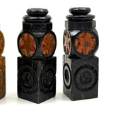 Intricately (Laboriously!) Carved Folk (Prison?) Art Chess Set with Many Stars, c. 1940s (One Pawn Missing)