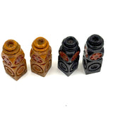 Intricately (Laboriously!) Carved Folk (Prison?) Art Chess Set with Many Stars, c. 1940s (One Pawn Missing)