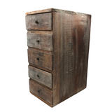Lovingly Crafted and Very Useful Five Drawer Cigar Box and Crate Wood Chest, 1931