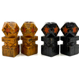 Intricately (Laboriously!) Carved Folk (Prison?) Art Chess Set with Many Stars, c. 1940s (One Pawn Missing)