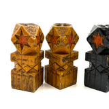Intricately (Laboriously!) Carved Folk (Prison?) Art Chess Set with Many Stars, c. 1940s (One Pawn Missing)