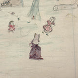 Treasure Trove of a 1879-80 Monticello, Iowa Drawing and Watercolor Book, with Loose Drawings Too