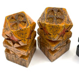 Intricately (Laboriously!) Carved Folk (Prison?) Art Chess Set with Many Stars, c. 1940s (One Pawn Missing)