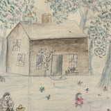 Treasure Trove of a 1879-80 Monticello, Iowa Drawing and Watercolor Book, with Loose Drawings Too