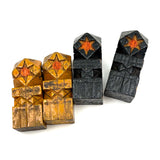 Intricately (Laboriously!) Carved Folk (Prison?) Art Chess Set with Many Stars, c. 1940s (One Pawn Missing)