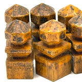 Intricately (Laboriously!) Carved Folk (Prison?) Art Chess Set with Many Stars, c. 1940s (One Pawn Missing)