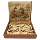 Hamley Bros. London Rare c. 1880 "Dissected Map" of the World Puzzle in Original Box