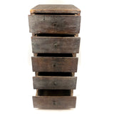 Lovingly Crafted and Very Useful Five Drawer Cigar Box and Crate Wood Chest, 1931