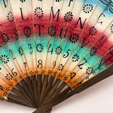 Early, Unusual, and Marvelous 19th Century Hand-painted Paper Alphabet Fan in Glorious Color