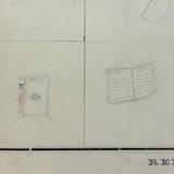 Treasure Trove of a 1879-80 Monticello, Iowa Drawing and Watercolor Book, with Loose Drawings Too