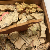 Hamley Bros. London Rare c. 1880 "Dissected Map" of the World Puzzle in Original Box
