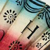 Early, Unusual, and Marvelous 19th Century Hand-painted Paper Alphabet Fan in Glorious Color