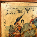 Hamley Bros. London Rare c. 1880 "Dissected Map" of the World Puzzle in Original Box