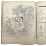 Treasure Trove of a 1879-80 Monticello, Iowa Drawing and Watercolor Book, with Loose Drawings Too