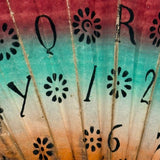 Early, Unusual, and Marvelous 19th Century Hand-painted Paper Alphabet Fan in Glorious Color