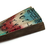 Early, Unusual, and Marvelous 19th Century Hand-painted Paper Alphabet Fan in Glorious Color