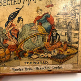 Hamley Bros. London Rare c. 1880 "Dissected Map" of the World Puzzle in Original Box