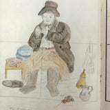 Treasure Trove of a 1879-80 Monticello, Iowa Drawing and Watercolor Book, with Loose Drawings Too