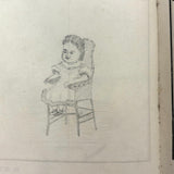 Treasure Trove of a 1879-80 Monticello, Iowa Drawing and Watercolor Book, with Loose Drawings Too