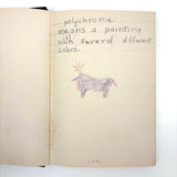 Mary Helen King's Wonderful "Hard Word Dictionary" with Hand-written Definitions and Drawings, 1940