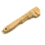 Unusual 19th Century Carved Bone Miniature Monkey Wrench with Two Picks