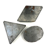 Oval, Triangle, Diamond, Set of Three Early Flat Bottom Tin Cutters