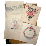 Treasure Trove of a 1879-80 Monticello, Iowa Drawing and Watercolor Book, with Loose Drawings Too