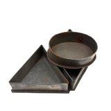 Oval, Triangle, Diamond, Set of Three Early Flat Bottom Tin Cutters