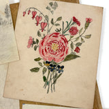 Treasure Trove of a 1879-80 Monticello, Iowa Drawing and Watercolor Book, with Loose Drawings Too