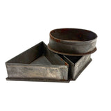 Oval, Triangle, Diamond, Set of Three Early Flat Bottom Tin Cutters