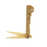 Unusual 19th Century Carved Bone Miniature Monkey Wrench with Two Picks