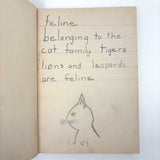 Mary Helen King's Wonderful "Hard Word Dictionary" with Hand-written Definitions and Drawings, 1940