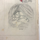 Treasure Trove of a 1879-80 Monticello, Iowa Drawing and Watercolor Book, with Loose Drawings Too