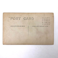Scrawny Strongman, Young Man Lifting Weight (with Nice Shadow) RPPC