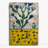 Richard Harrison's Marvelous Old Painting of Flowers and Yellow Ground on Board