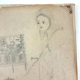 Treasure Trove of a 1879-80 Monticello, Iowa Drawing and Watercolor Book, with Loose Drawings Too