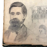 Treasure Trove of a 1879-80 Monticello, Iowa Drawing and Watercolor Book, with Loose Drawings Too
