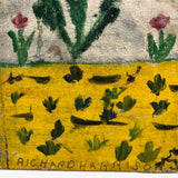 Richard Harrison's Marvelous Old Painting of Flowers and Yellow Ground on Board