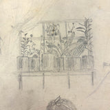 Treasure Trove of a 1879-80 Monticello, Iowa Drawing and Watercolor Book, with Loose Drawings Too