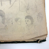 Treasure Trove of a 1879-80 Monticello, Iowa Drawing and Watercolor Book, with Loose Drawings Too
