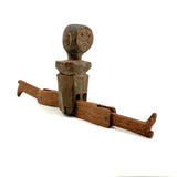 Much Loved Sweetly Frowning Antique Jointed Man with Tenderly Added Legs