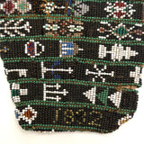 Like a Sampler, Marietta Carl's (?) Unusual and Special 1832 Strip Beaded, Silk Lined Pouch