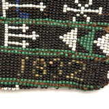 Like a Sampler, Marietta Carl's (?) Unusual and Special 1832 Strip Beaded, Silk Lined Pouch