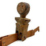 Much Loved Sweetly Frowning Antique Jointed Man with Tenderly Added Legs