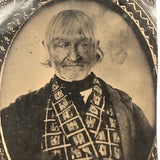 Man with Amazing Face and Breastcoat, 4x7 Inch Antique Tintype of Earlier Cased Photo