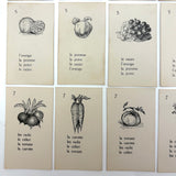 The Illustrated French Game, Very Scarce and Lovely Rummy Type Antique French Vocabulary Game